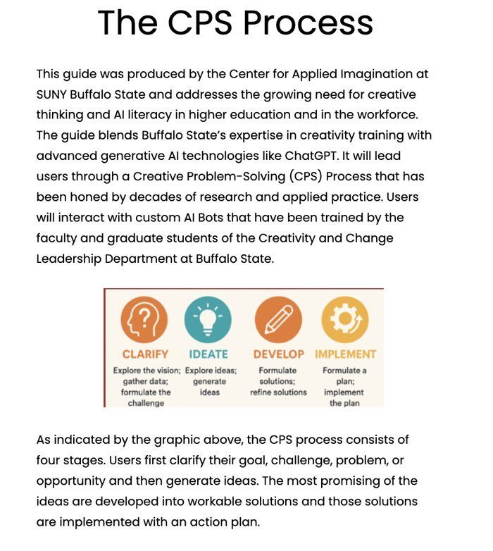SUNY Creative Problem Solving AI Chatbots